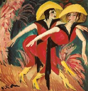 Two red dancers