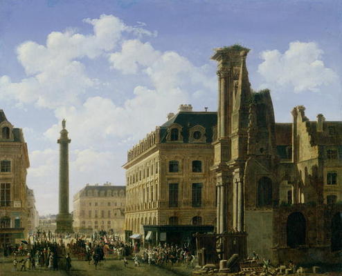 La Place Vendome, 1808 (oil on canvas) from Etienne Bouhot