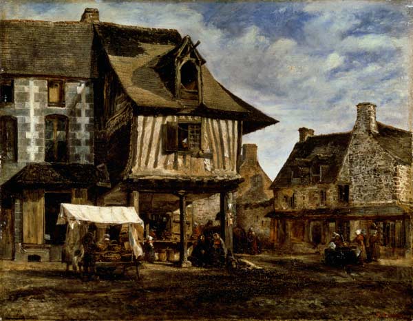 Market Place in Normandy from Etienne-Pierre Théodore Rousseau