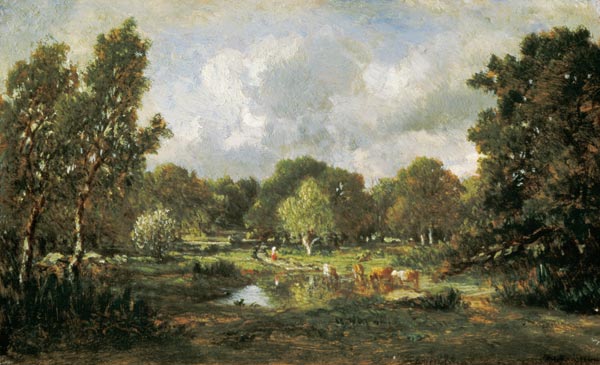 Cows at a watering-place from Etienne-Pierre Théodore Rousseau