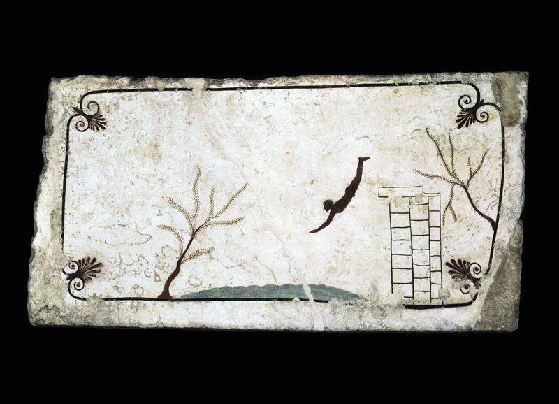 Painting from the Tomb of the Diver from the southern cemetery at Paestum from Etruscan