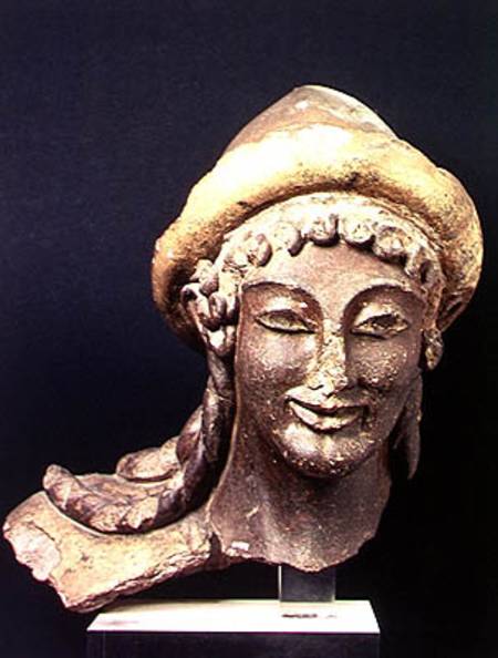 Head of Hermes wearing a pilos, from the Temple of Portonaccio, Veii from Etruscan