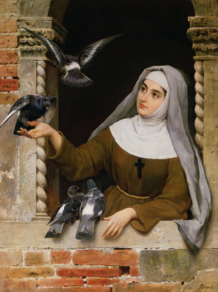 Feeding the Pigeons from Eugen von Blaas