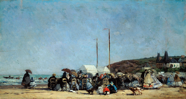 Eugene Boudin , Beach at Trouville from Eugène Boudin