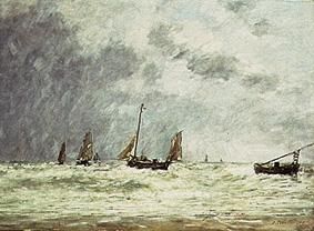 Exit of the fishing boats (Berck) from Eugène Boudin
