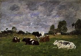 Cattles on the pasture from Eugène Boudin