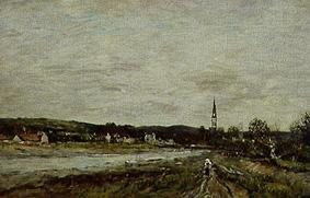 Town at a river. from Eugène Boudin