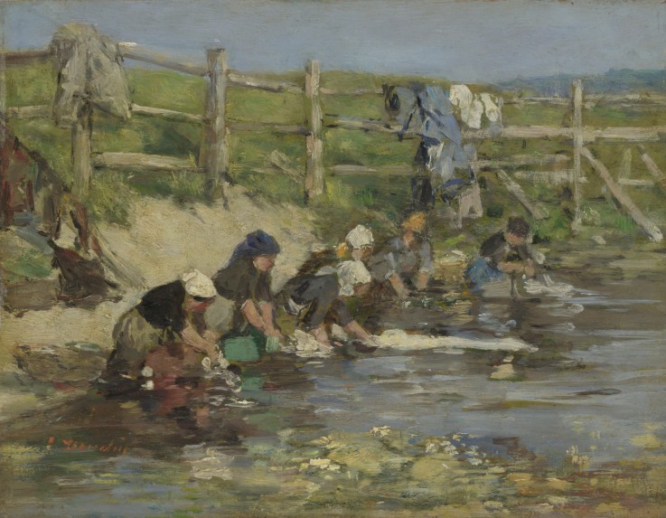 Laundresses by a Stream from Eugène Boudin