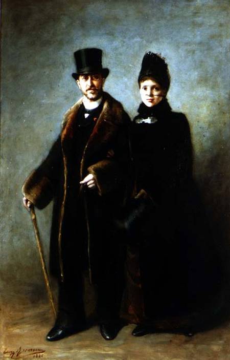Heinrich Schliemann (1822-90) and his Wife from Eugene Broerman