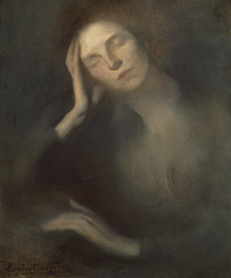 Woman Leaning on a Table from Eugène Carrière