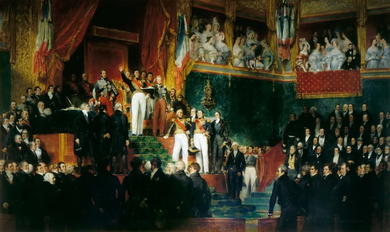Louis-Philippe I is sworn in as king before the Chamber of Deputies, 9th August 1830 from Eugène Devéria