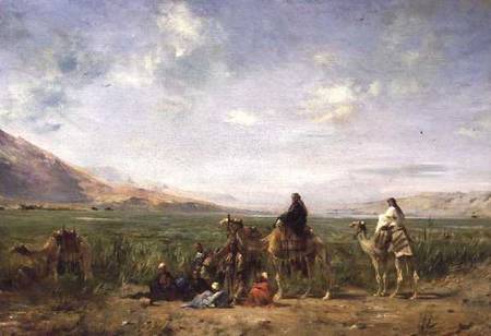 Travellers resting at an Oasis from Eugène Fromentin