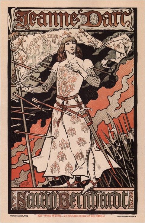 Sarah Bernhardt as Joan of Arc from Eugene Grasset