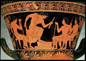 A Musical Contest, detail from an Attic red-figure calyx-krater, from Cervetri, Italy, c.510 BC (pot