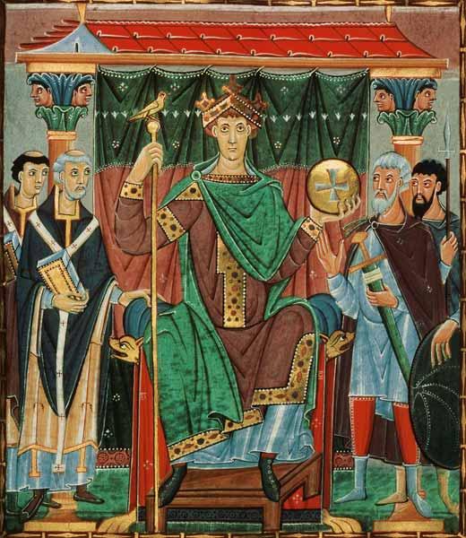 Emperor Otto III. during the homage by the empire provinces