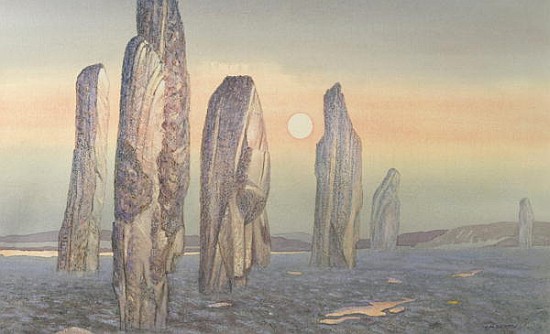 Spirits of Callanish, Isle of Lewis, 1987 (w/c and pastel)  from Evangeline  Dickson