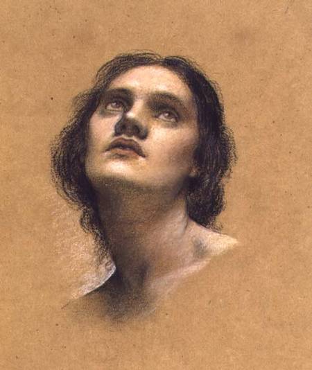Study of a head (pastel on paper) from Evelyn de Morgan