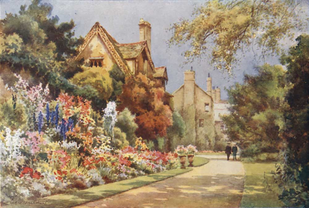 The Cottages, Worcester College Gardens from E.W. Haslehust