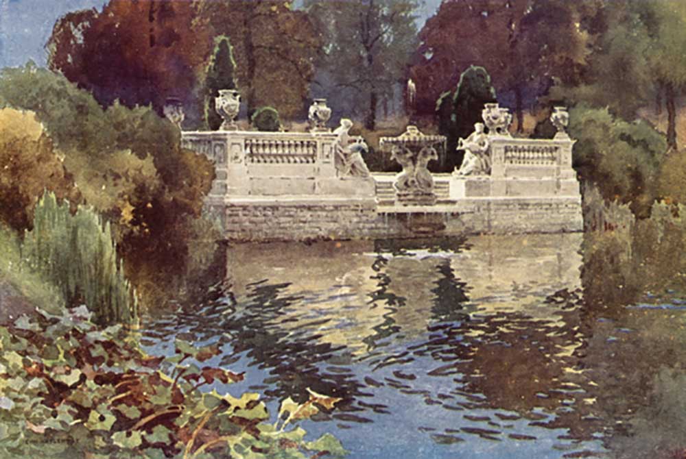 Lancaster Gate Fountain, Kensington Gardens from E.W. Haslehust