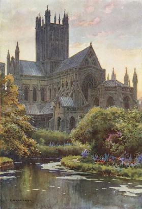 Wells Cathedral from the Springs