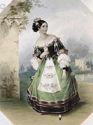 Emma Albertazzi as Zerlina in 'Don Giovanni', printed by Charles Joseph Hullmandel (1789-1850) 1837 from Fanny Corbaut