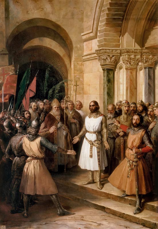 The election of Godfrey of Bouillon as the King of Jerusalem on July 23, 1099 from Federico de Madrazo y Kuntz