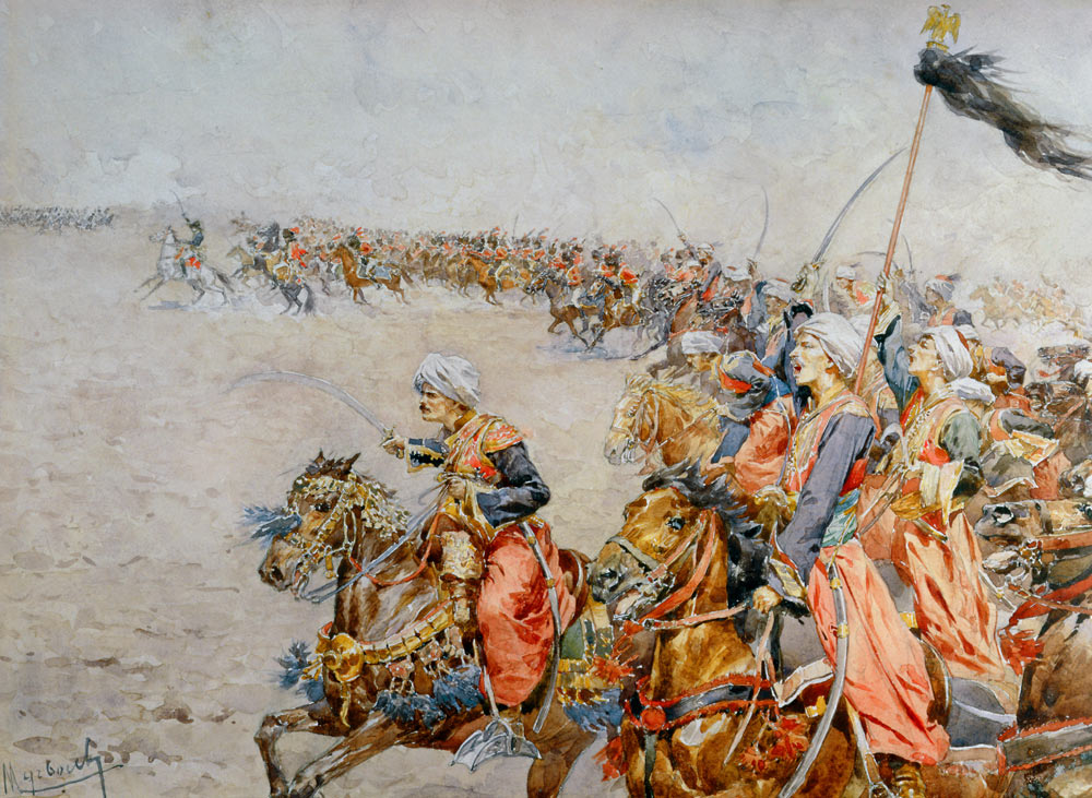 Charge of the Mamelukes at the Battle of Austerlitz, 2nd December 1805 (w/c on paper)  from Felicien baron de Myrbach-Rheinfeld