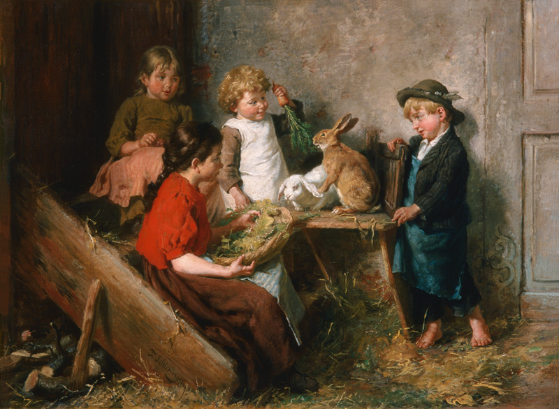 The rabbit feeding from Felix Schlesinger