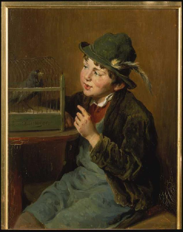 Country lad with bird cage from Felix Schlesinger