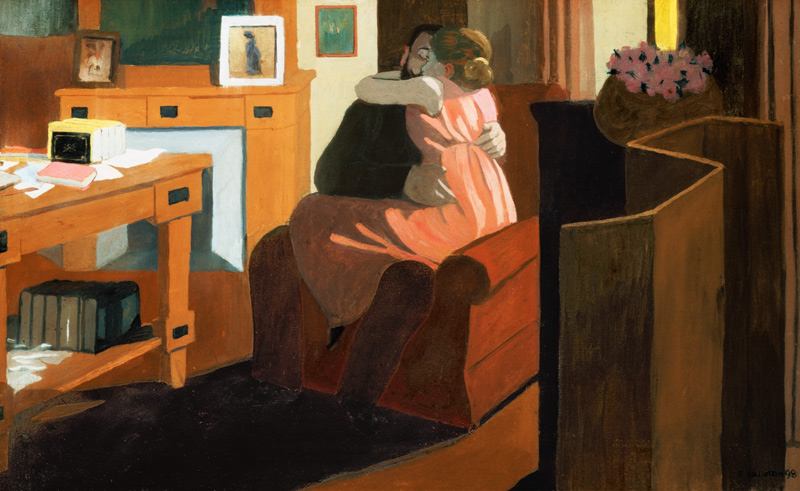 Intimacy, Couple in an Interior with a Partition from Felix Vallotton