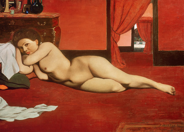 Female Nude in a Red Interior from Felix Vallotton