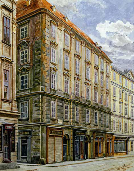 Mozart House in Vienna , Watercol.