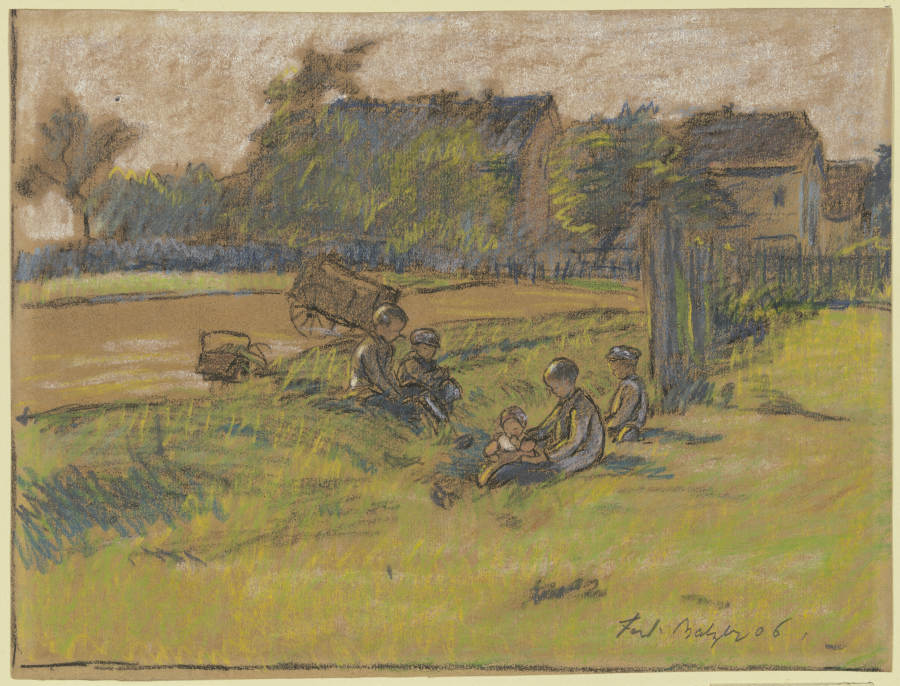 Children on a meadow from Ferdinand Balzer