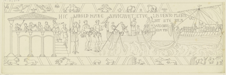 Zeichnung nach dem Bildteppich von Bayeux from Ferdinand Fellner