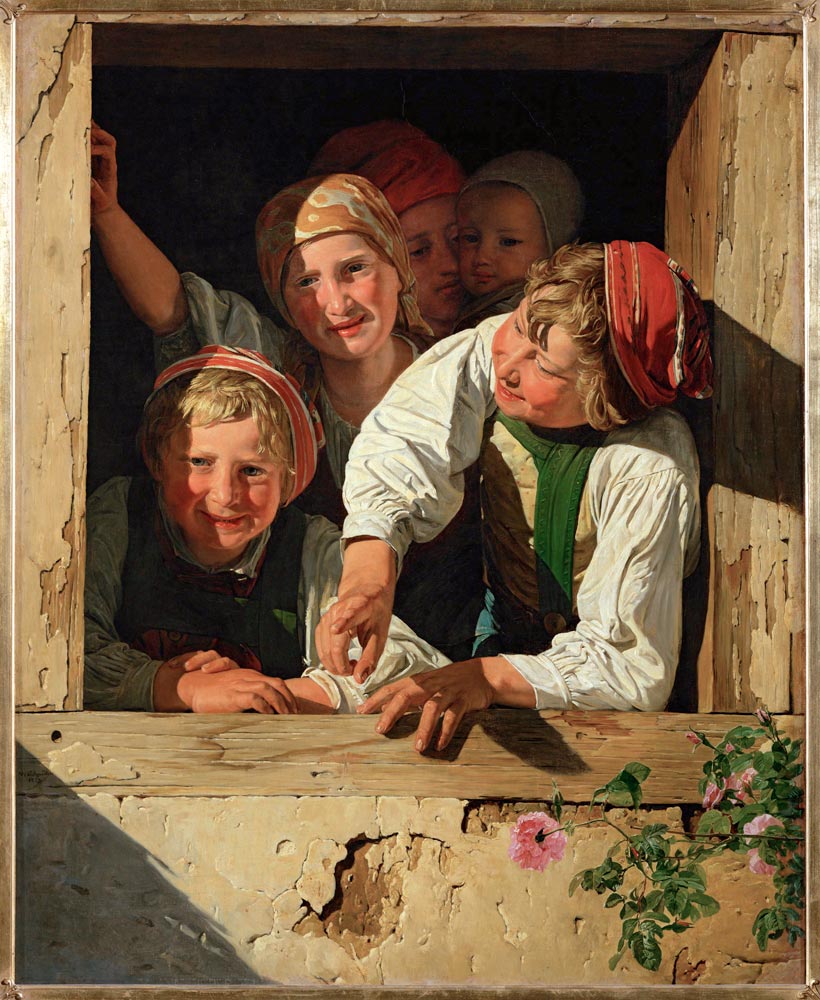 Kinder im Fenster from Ferdinand Georg Waldmüller
