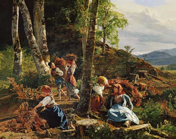 Brushwood collector in the Viennese woods. from Ferdinand Georg Waldmüller
