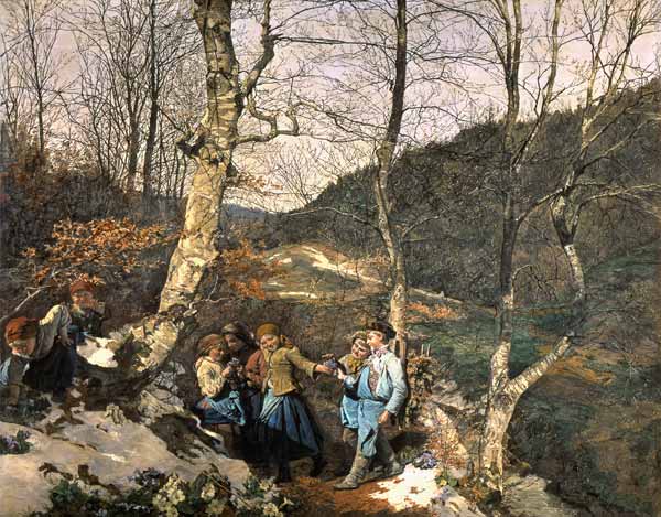 Early Spring in the Vienna Woods (The Violet Pickers) from Ferdinand Georg Waldmüller