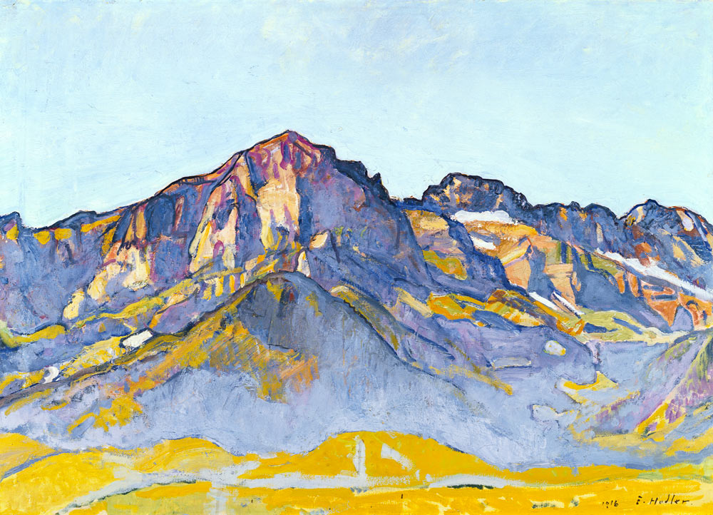 Dents Blanches at Champéry in the morning sun from Ferdinand Hodler