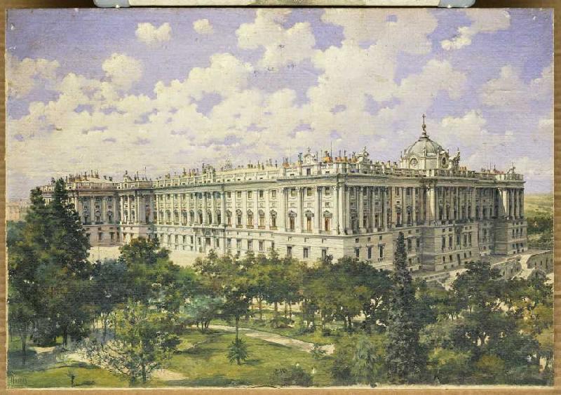Der königliche Palast in Madrid. from Ferdinand Hodler