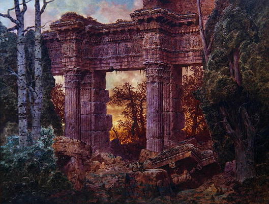 Roman Ruin at Twilight (oil on canvas) from Ferdinand Knab