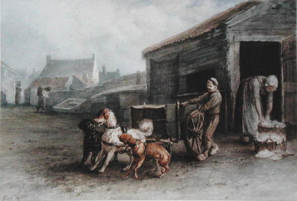 A Dog Cart, Holland, c.1890 (w/c on paper) from Ferdinand Lintz