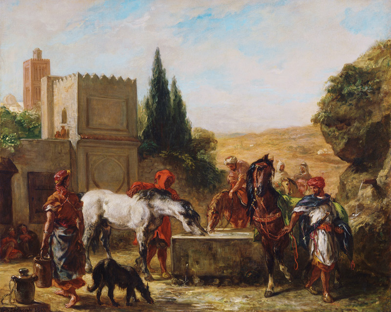Horses at a Fountain from Ferdinand Victor Eugène Delacroix