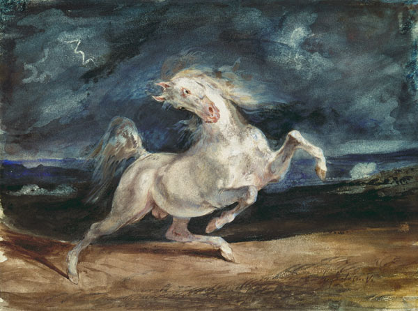 Horse Frightened by Lightning from Ferdinand Victor Eugène Delacroix