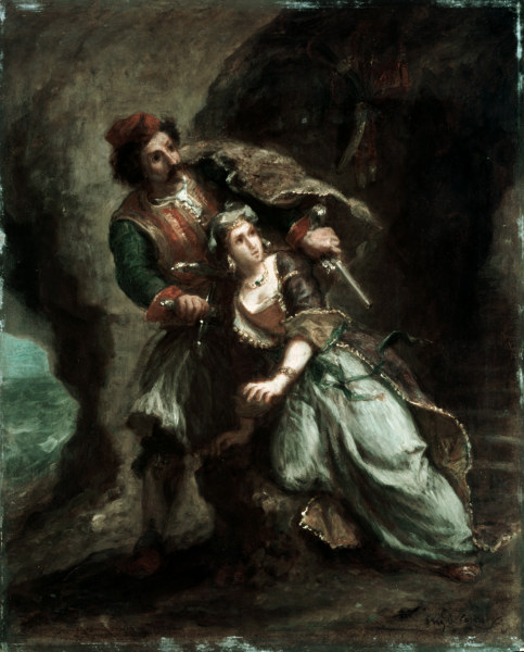 Byron / Bride of Abydos / Delacroix 1849 from Ferdinand Victor Eugène Delacroix