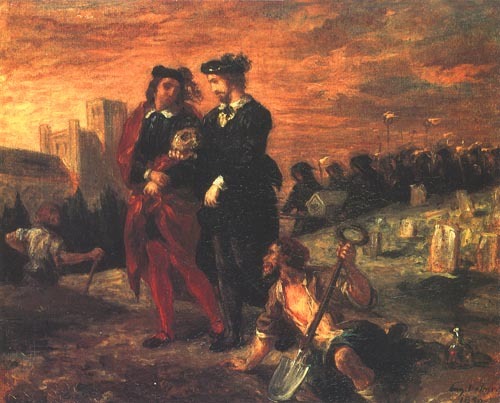 Hamlet and Horatio on the cemetery or Hamlet and the two grave-diggers from Ferdinand Victor Eugène Delacroix
