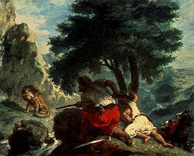 The hunting on lions from Ferdinand Victor Eugène Delacroix