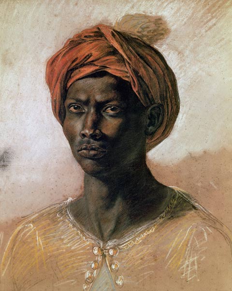 Portrait of a Turk in a Turban, c.1826 from Ferdinand Victor Eugène Delacroix