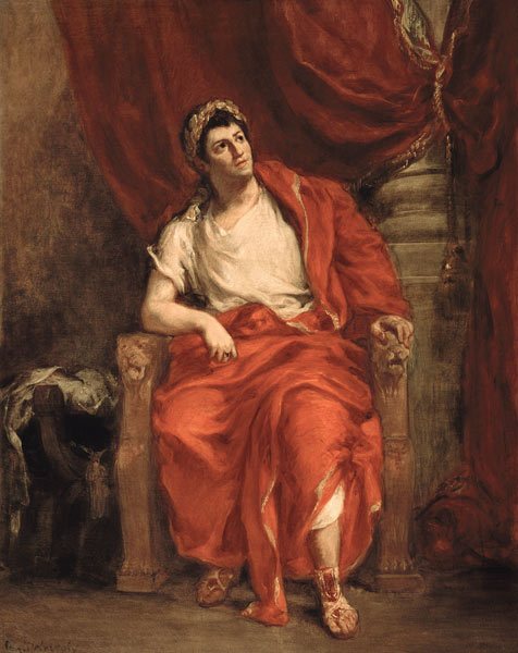 Portrait of Francois Joseph Talma (1763-1826) as Nero in 'Britannicus' by Jean Racine (1639-99) from Ferdinand Victor Eugène Delacroix