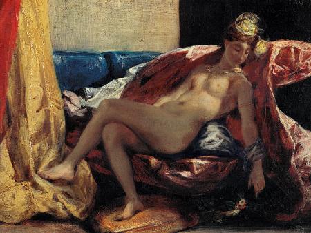 E.Delacroix, Frau mit Papgei