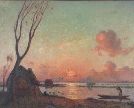 Sunset in Grande Briere from Fernand Loyen du Puigaudeau